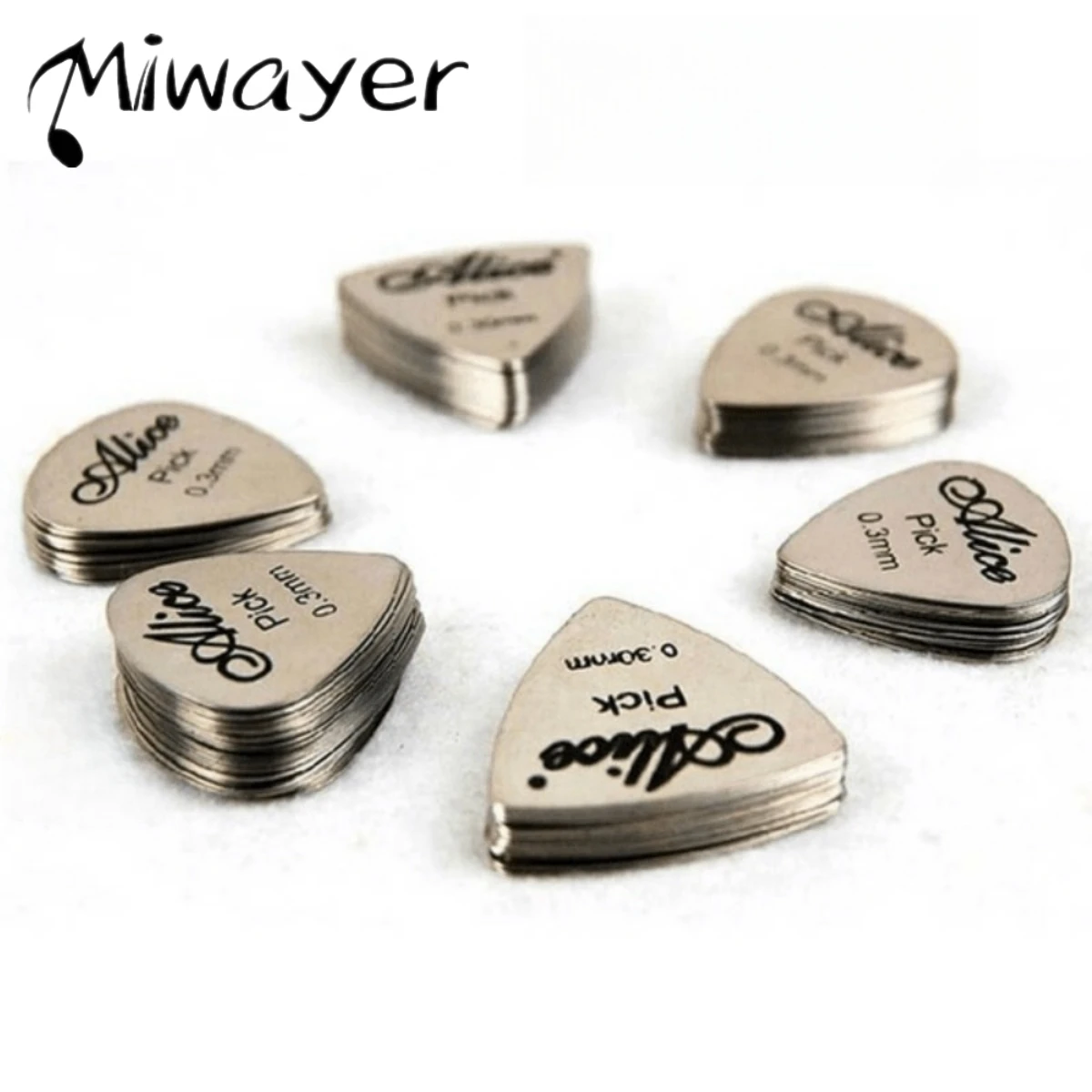 Alice 10pcs Metall gitarren pickel 0,3mm dünn haltbar silberfarben profession elle Bass Ukulele Gitarren picks Gitarren verstärker Bass Guita
