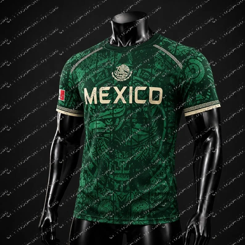 Maillot de football Mexique 2026 – Imprimé drapeau national – Domicile et Extérieur – Tenue de football pour enfant – Kit d'équipe – Tenue de supporter pour hommes et femmes