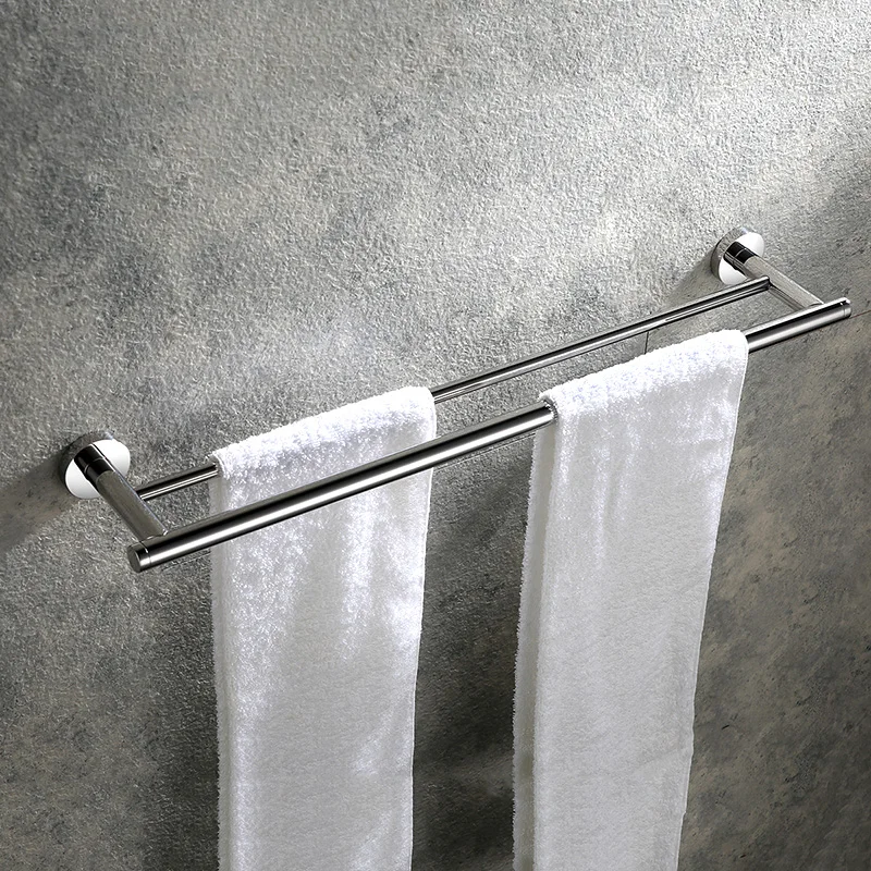 Porte-serviettes mural en acier inoxydable, pour salle de bain, barre à serviettes, accessoires pour miroir poli, Kit de quincaillerie pour salle de bain