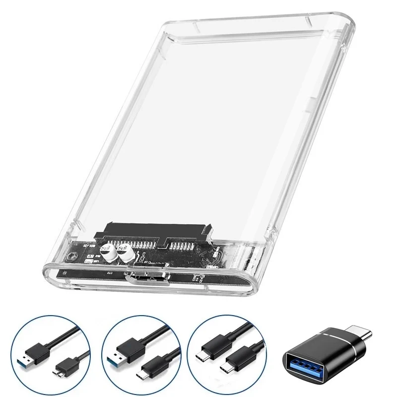Boîtes de disque dur USB 3.0/Type C vers SATA III boîtier de disque dur 2.5 pouces HDD SSD boîtier externe boîtier de disque dur boîtier de disque dur externe