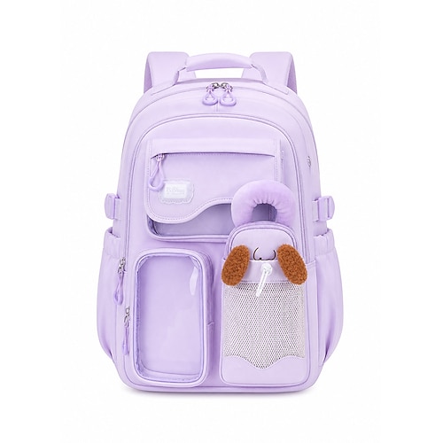 Set di 2 pezzi composto da zaino e astuccio per la scuola delle ragazze, borsa in poliestere resistente all'acqua multicolore, zaino multi-tasche di grande capacità per scuola elementare, media e