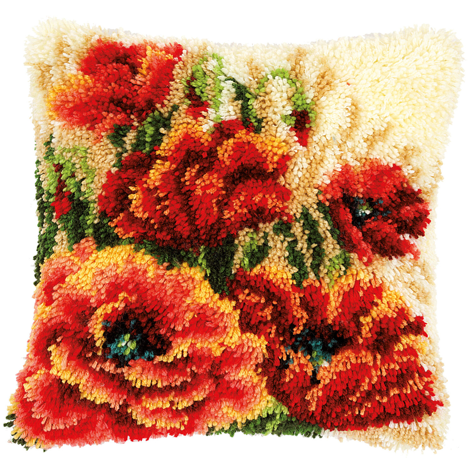 Knüpfkissen Mohnblumen