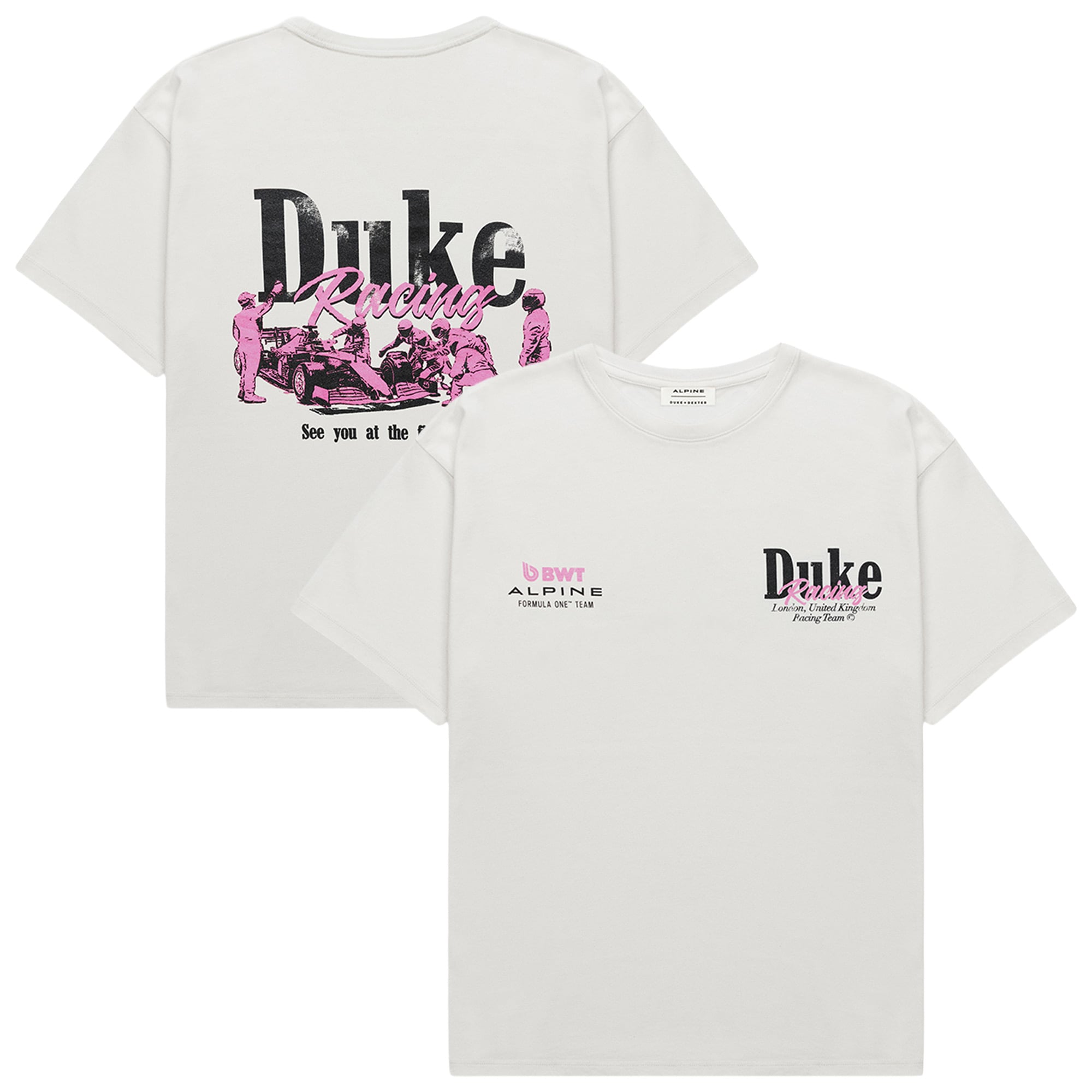Alpine Duke + Dexter T-Shirt Pit Stop Rose - unisexe Taille: L