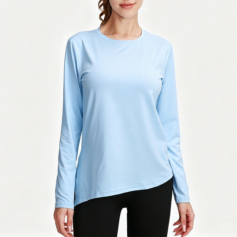 Women's Solid Colored Running Shirt Sports Top Workout Tops Spring Fall / Winter Split Long Sleeve Quick Dry Lightweight Moisture Wicking Breathable Gym Workout Running Walking Fitness Yoga White