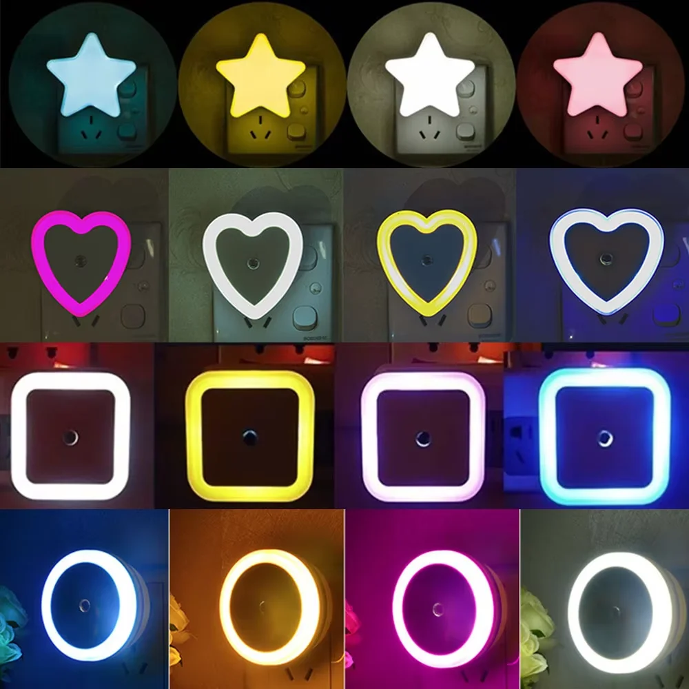 LED Nachtlicht Mini Nette Wand Plug-in Auto Sensor Nachttisch Lampe Für Schlafzimmer Kinderzimmer Flur Korridor Treppen EU/US 110V 220V