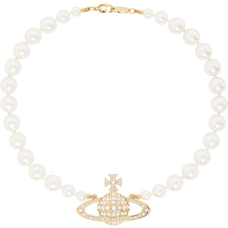 One Row Bas Relief Faux-Pearl Necklace - White - Vivienne Westwood Necklaces
