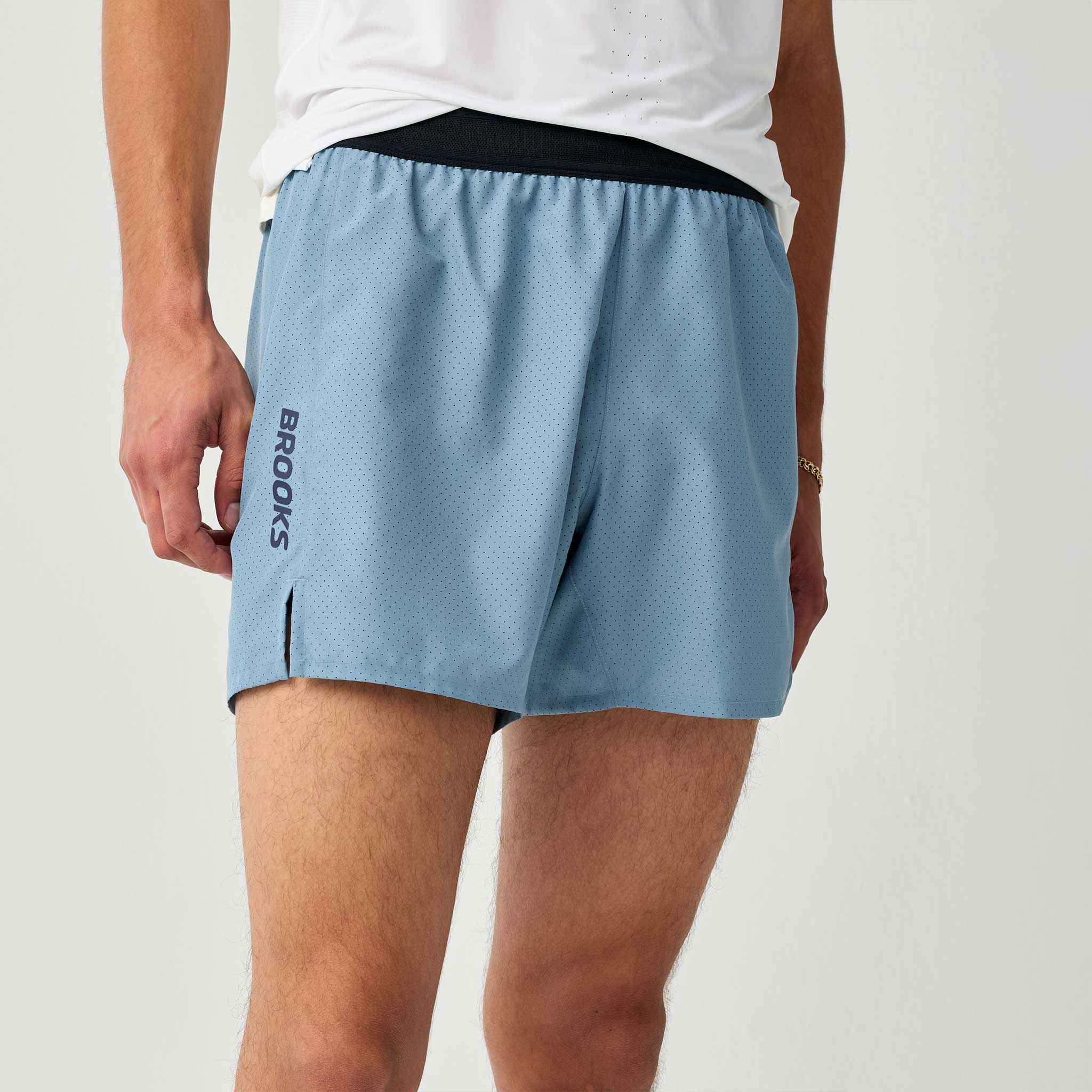 Brooks Dash Cooling Short Men's Running Apparel Blue Haze/Black