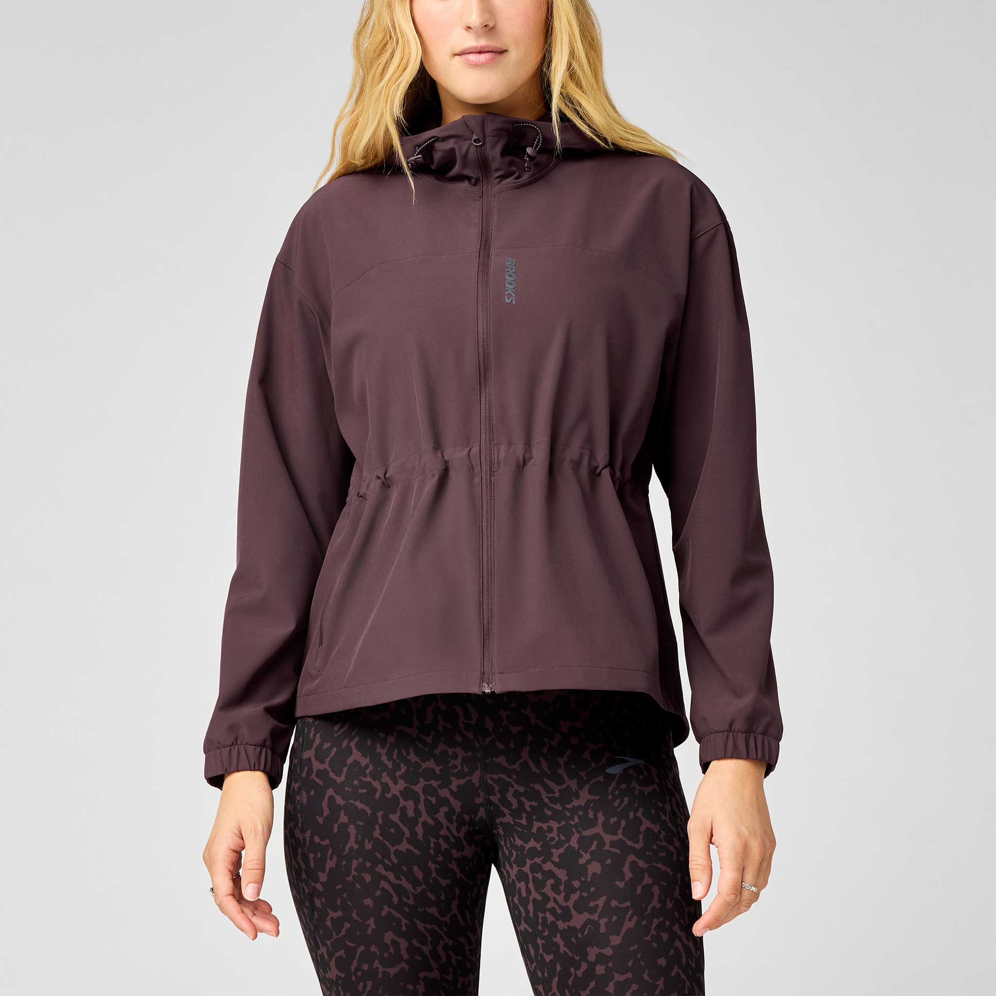 Brooks Canopy Cinch-Waist Jacket Women's Running Apparel Cocoa