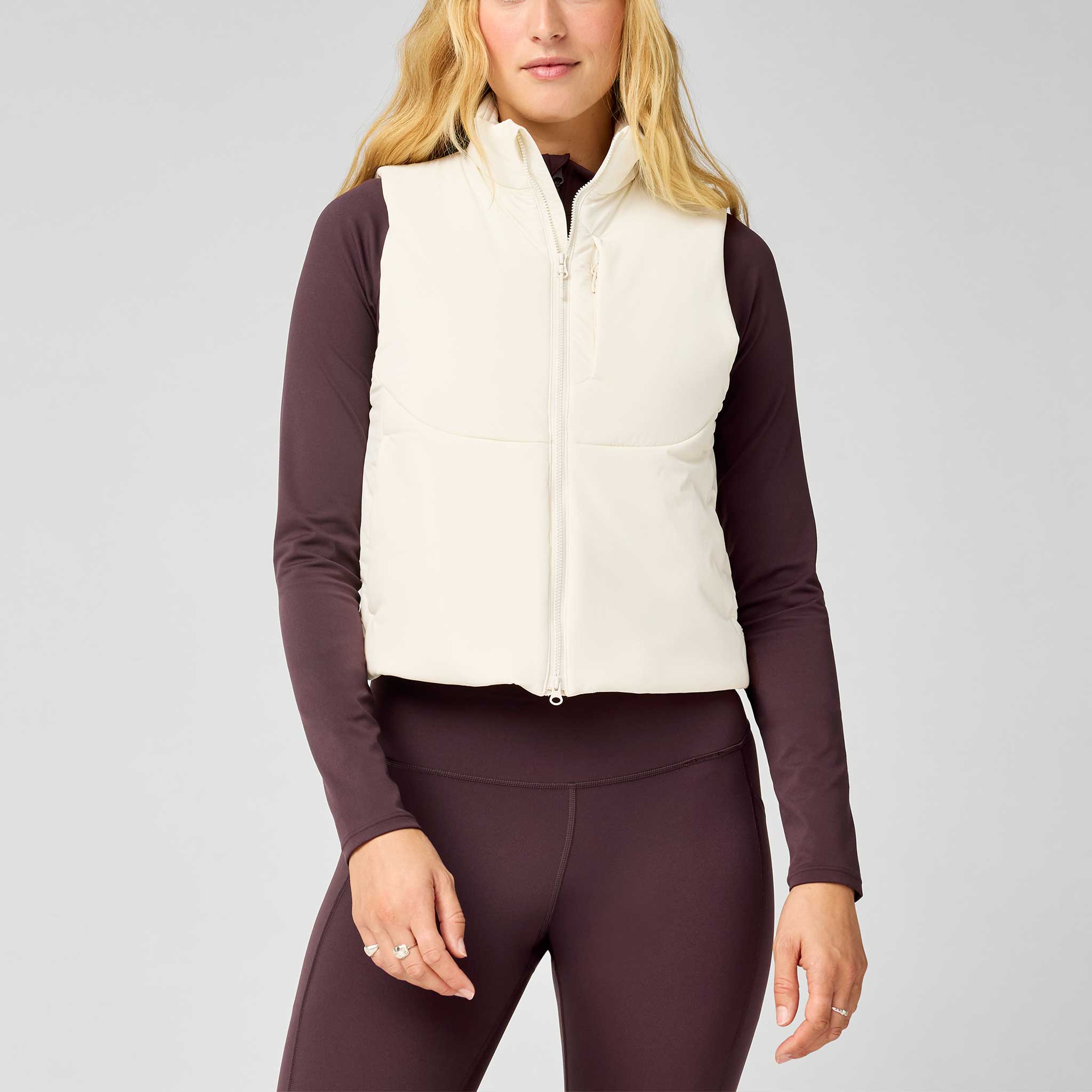Brooks Movement Insulated Crop Vest Women's Running Apparel Bone