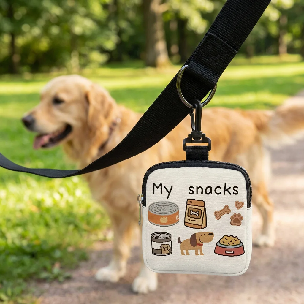 Nouveau sac de nourriture pour chat motif dessin animé, sac de nourriture pour chien motif patte de chien, sac à friandises pour animaux, sac de nourriture portable pour chien pour les sorties, sac à