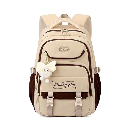 Zaino scolastico da ragazza, borsa per libri in poliestere impermeabile con passante per trolley, zaino multi-scomparto di grande capacità per scuola media, università, viaggi ritorno a scuola,