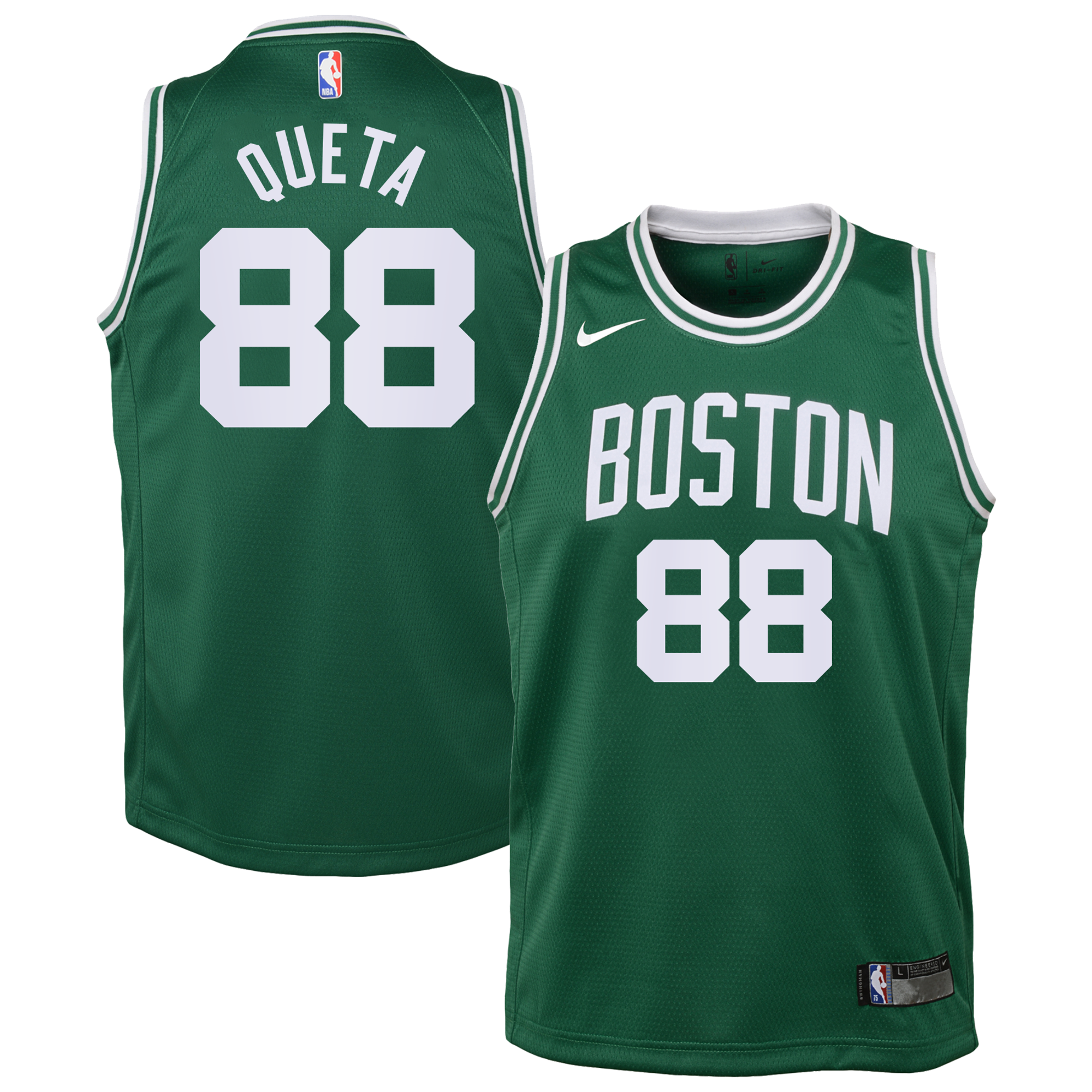 Maillot Swingman Nike Icon Edition des Boston Celtics - Vert Kelly - Neemias Queta - Jeune - unisexe Taille: S (8)