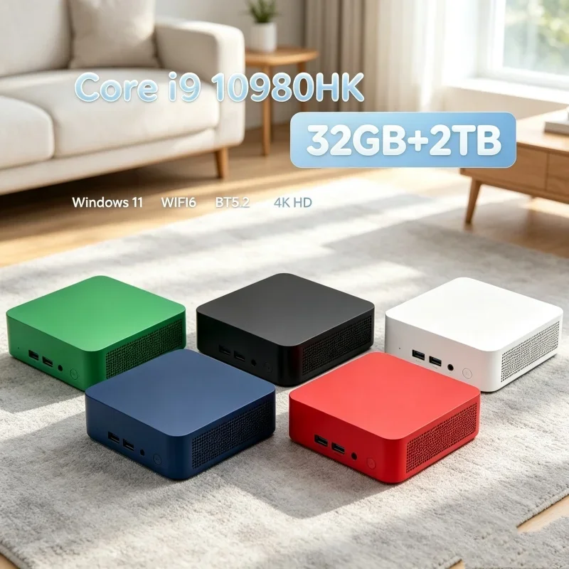 Mini PC Intel Core I9 10980HK Windows 11 Smart Pocket Computer 32GB RAM 1/2TB SSD WIFI6 BT5.2 4K Desktop PC Home Computer