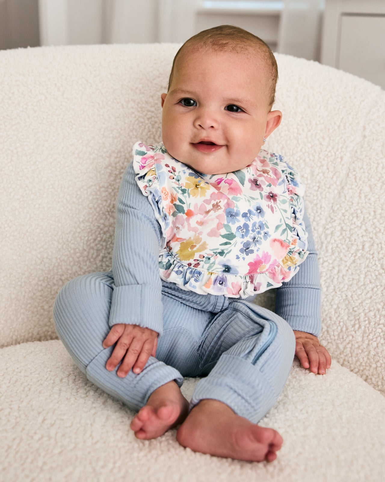 Tiny Blooms Ruffle Bib - OSFA