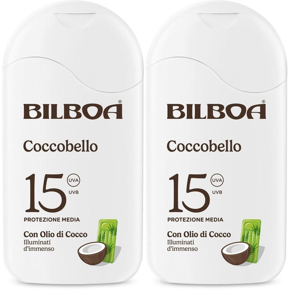 Bilboa Coccobello Latte Solare SPF 15 con olio di cocco 2x200 ml