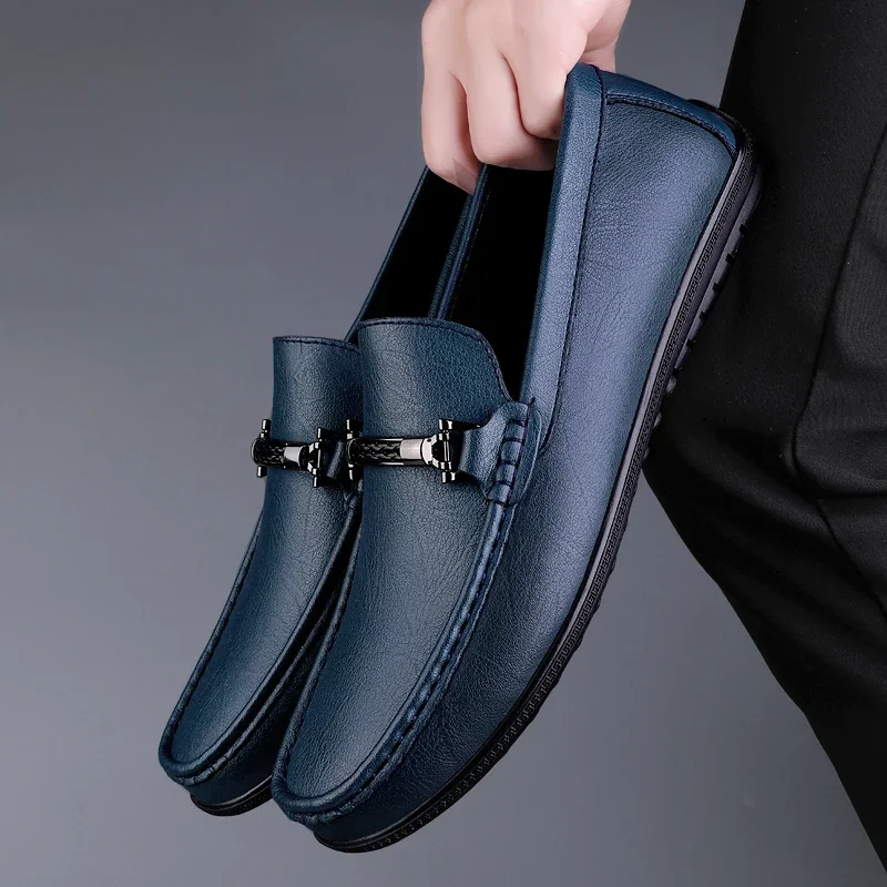 Herrenschuhe aus echtem Leder, Größe: 36-46, handgefertigte Business-Casual-Fahrschuhe, Slipper, elegante Schuhe, atmungsaktive Loafer, passend zu allem.