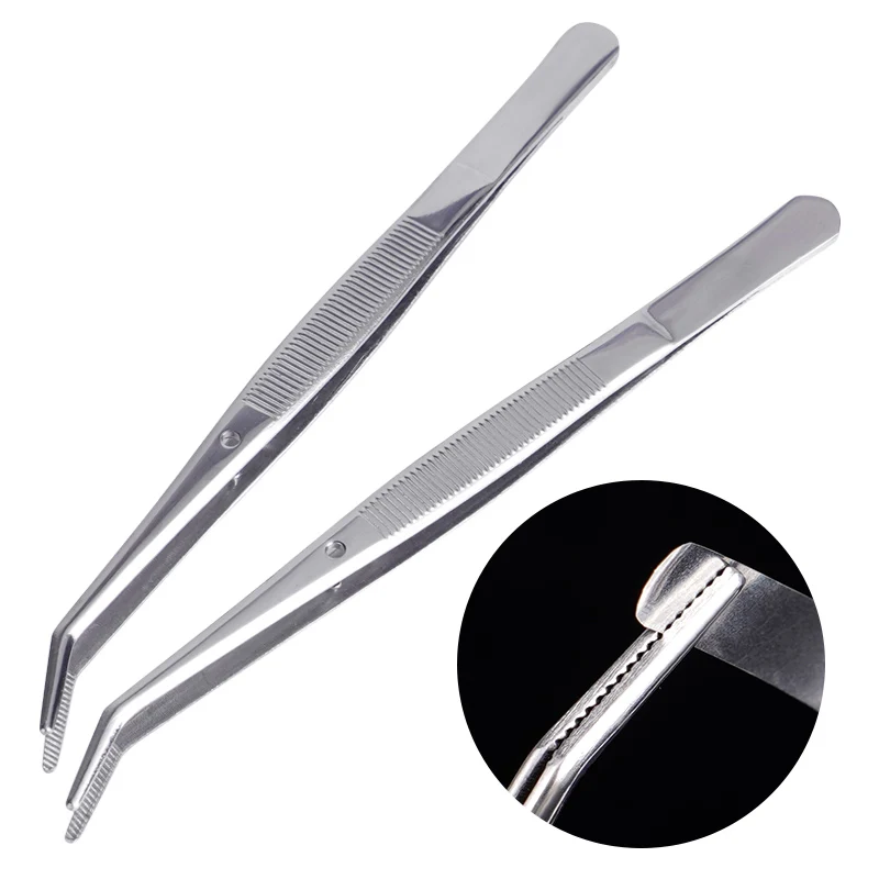 Pincettes dentaires en coton et spandex, générateurs en acier inoxydable, pincettes incurvées dentelées, outil d