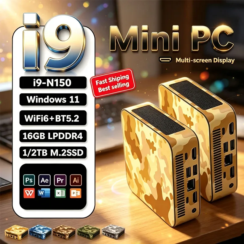 Mini PC Intel Core I9 N150 Windows 11 Pro 16GB 32GB DDR4 1TB SSD WIFI 6 BT5.2 4K HD Desktop Computer Gaming Pc Gamer 2026