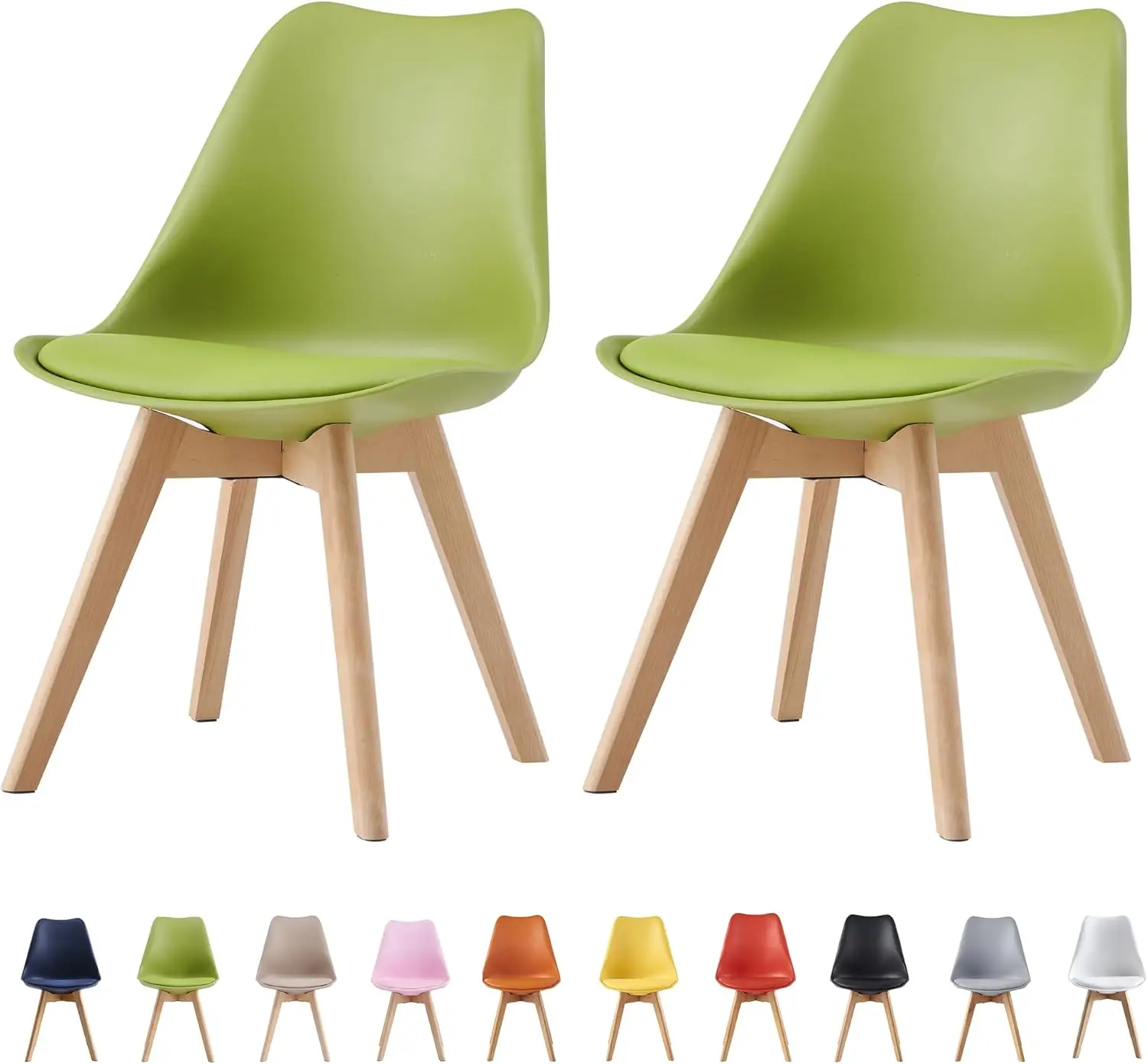 mcc direct Esszimmerstühle im 2er Set Küchenstuhl Bürostuhl Lounge Stuhl Designer Schalenstuhl Eva in 7 Farben erhältlich