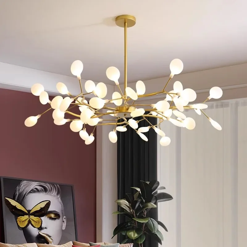 Nordic Led Decke Kronleuchter Beleuchtung Moderne Zweig Anhänger Lichter Wohnzimmer Gold Schwarz Kunst Wohnkultur Innen Lampen Leuchte