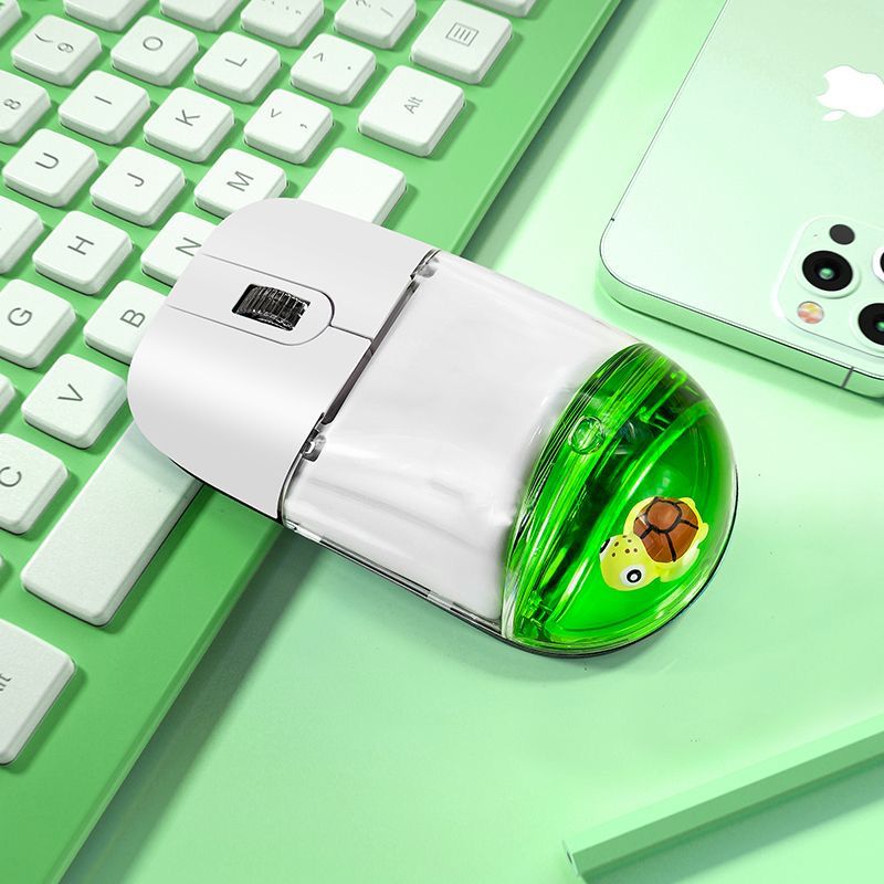 Cute Floating Animal Wireless Mouse With Bluetooth Silent Click For Laptop PC & Tablet new Green