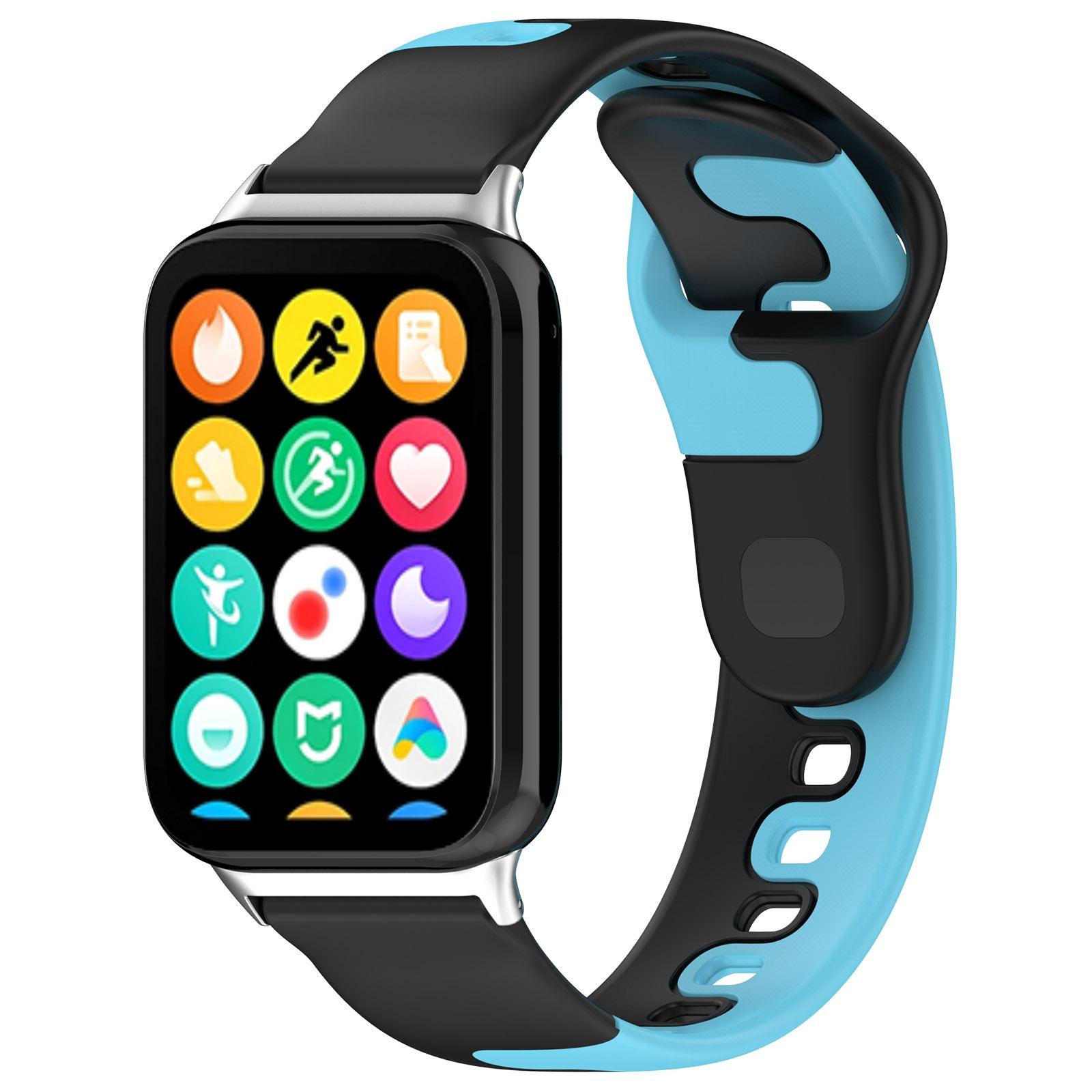 Xiaomi Band 10 Pro Redmi Watch 6 5 Dual Color Silicone Watch Band Replacement Strap black Blue
