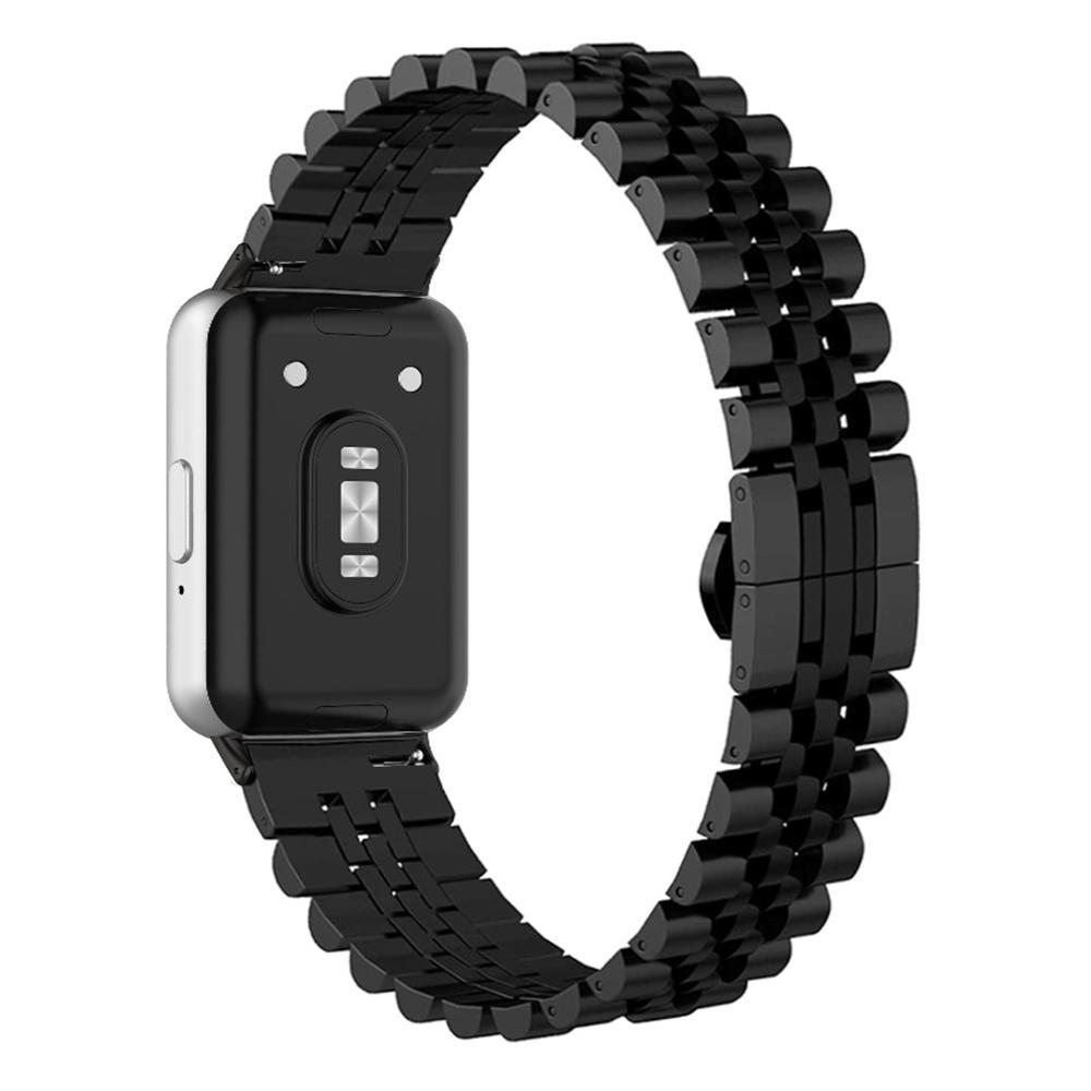 Honor Watch X5 Stainless Steel Watch Band Five Bead Metal Watch Strap With Butterfly Clasp black