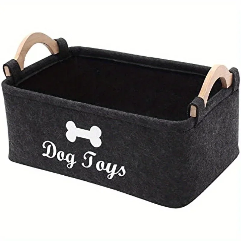 Cozy Dog Toy Storage Basket Felt Pet Toy Organizer Bin For Dogs & Cats Cozy Dog Toy Storage Basket Felt Pet Toy Organizer Bin For Dogs & Cats