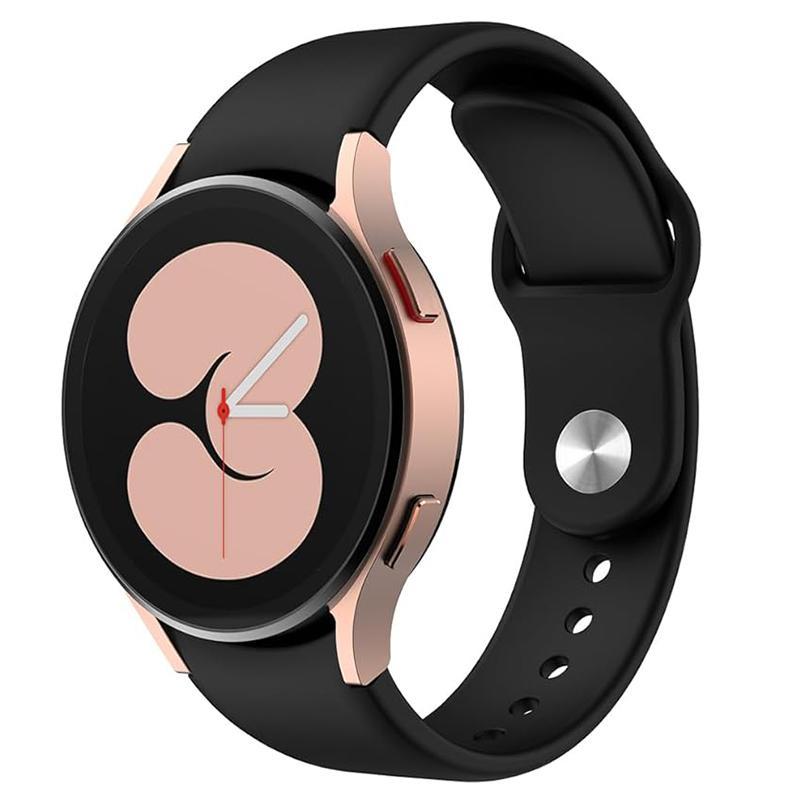 KALEBOL Samsung Galaxy Watch 7 6 5 4 Silicone Watch Band Reverse Buckle Adjustable Replacement Strap black