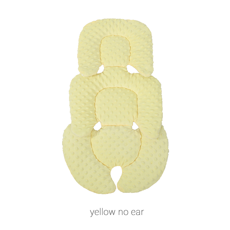 All Season Baby Stroller Cushion Reversible Breathable Stroller Seat Liner For Car Seats & Strollers yellow No Ear