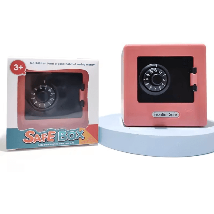 Mini ATM Piggy Bank With Password Lock And Automatic Banknote Deposit pink