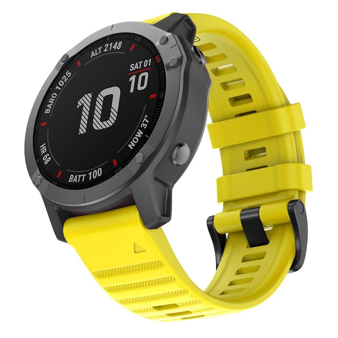 Garmin Fenix 6 22mm Silicone Watch Band Soft Replacement Watch Strap yellow