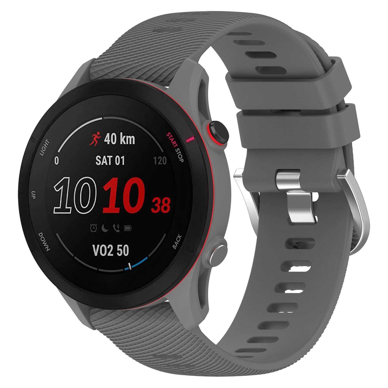 Garmin Forerunner 255 Silicone Watch Band 22mm Cross Textured Replacement Watch Strap dark Gray