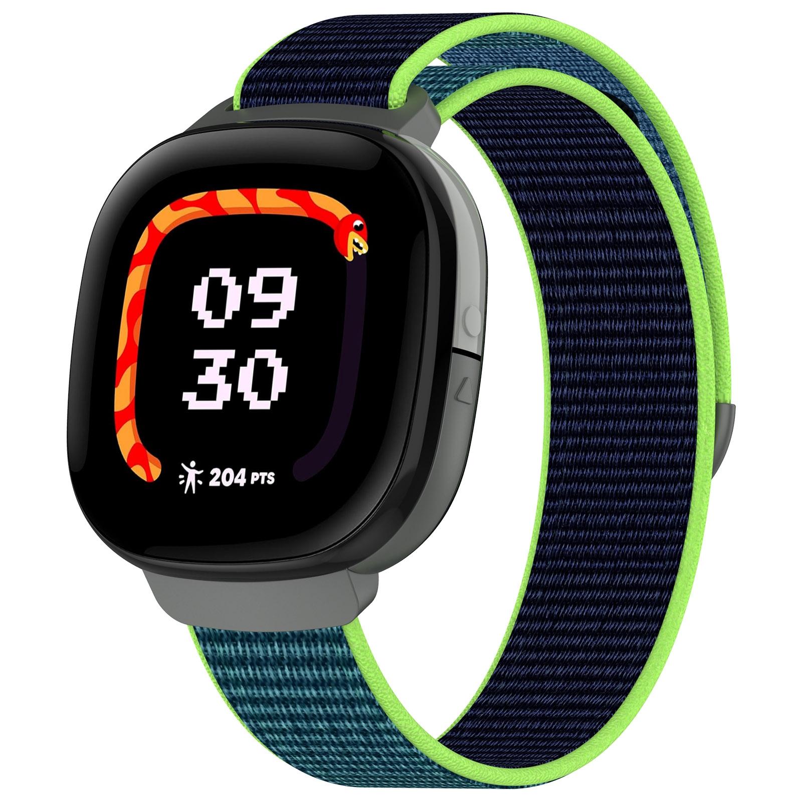 Fitbit Ace LTE Nylon Loop Watch Band Adjustable Replacement Strap For Everyday Comfort cyan Blue