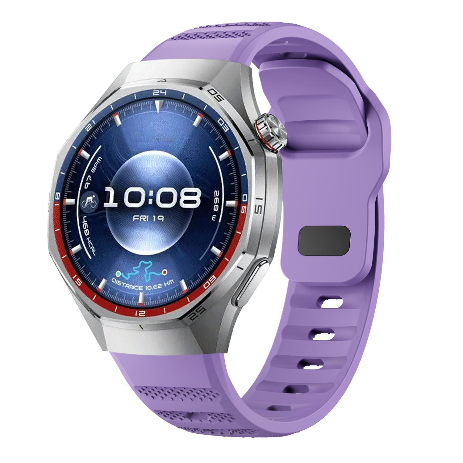 Huawei Watch GT 6 Pro Silicone Watch Band Reverse Buckle Adjustable Sports Watch Strap lilac Purple