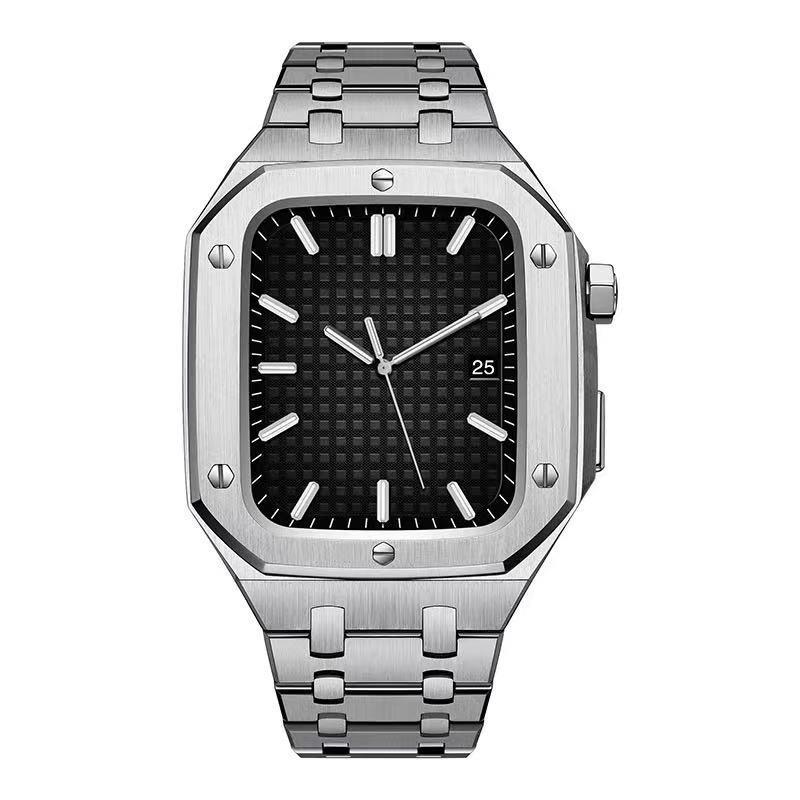 Integrated Apple Watch Metal Band With Protective Case For Apple Watch Series 9 8 7 45mm For Apple Watch Series 6&SE&5&4 44mm