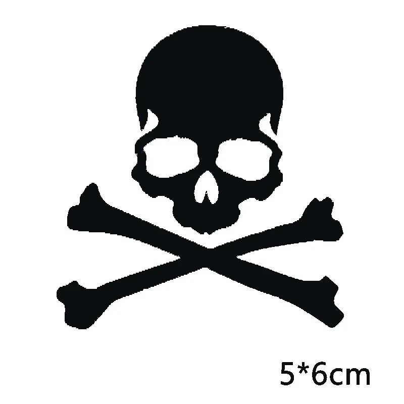 Reflective Skull Safety Decal Pack black