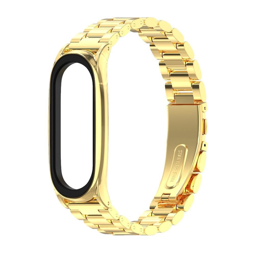 Mijobs Xiaomi Mi Band 5 Strap Stainless Steel Metal Watch Band Replacement Bracelet gold