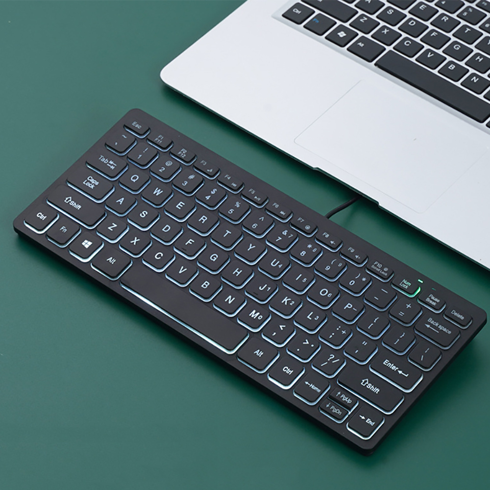 Mini Wired USB Multimedia Keyboard For Laptop PC Smart TV Mac & Tablet white Light