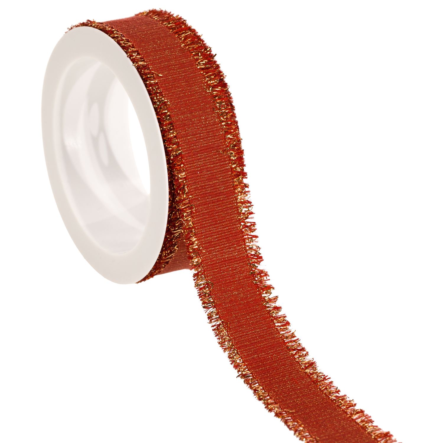 Fransenband, rot-gold, 25 mm, 5 m