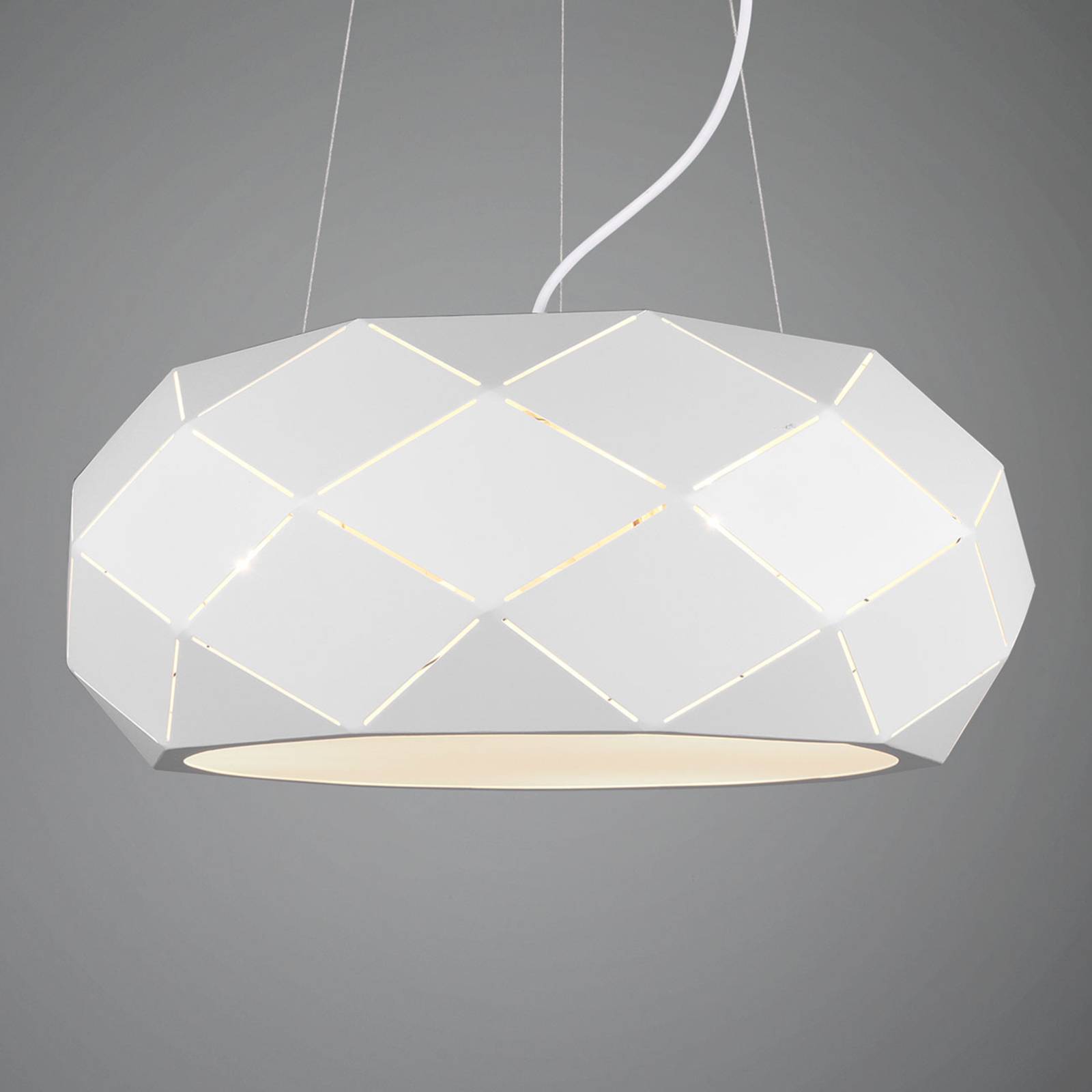 Trio Lighting Lampada a sospensione Zandor, dimmerabile, Bianco / Opale, Soggiorno / Sala da pranzo, Metallo, Moderno, Lampada a sospensione