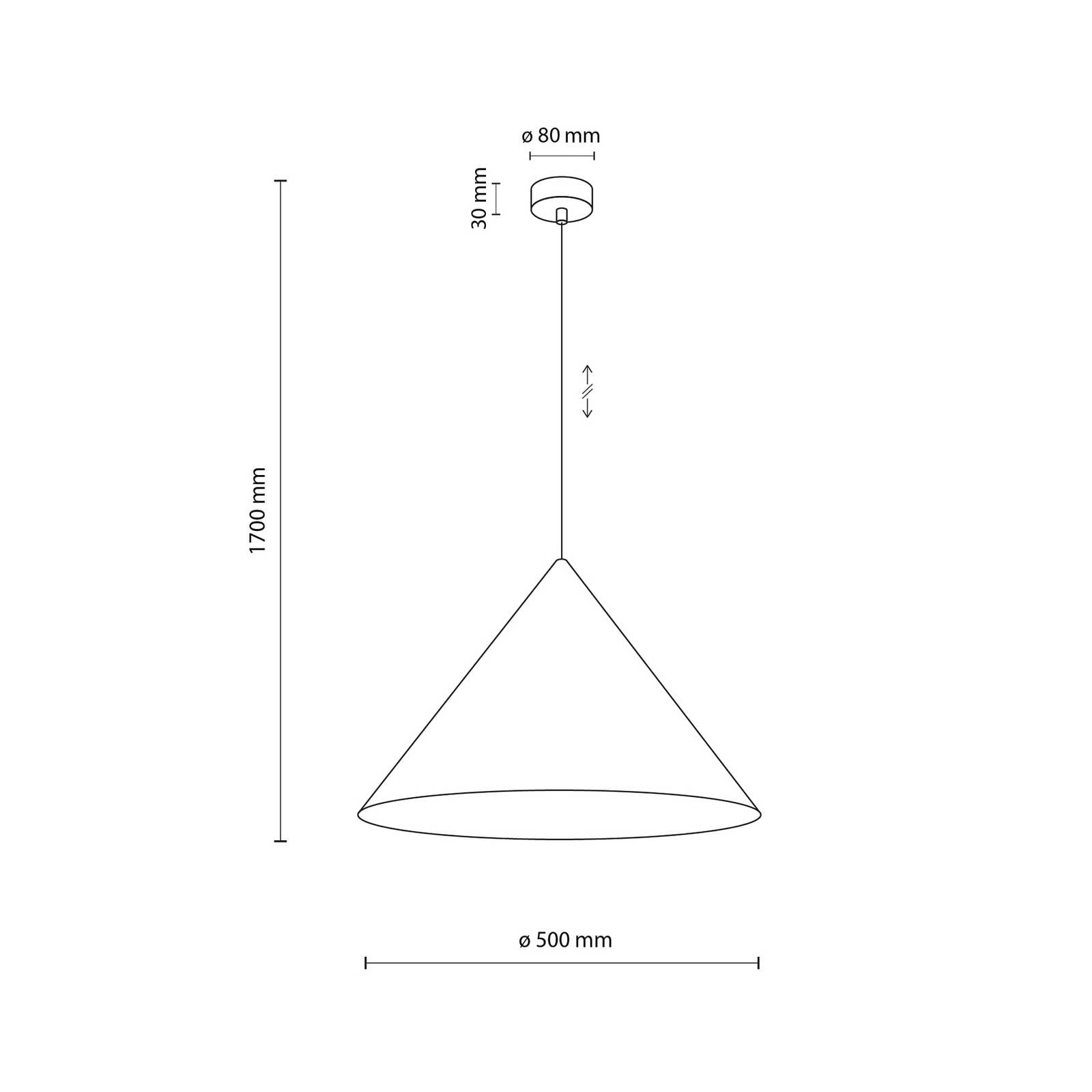 Lampada a sospensione Cono, 1 luce, Ø 50 cm, menta, E27 Cono TK Lighting, dimmerabile, Verde, Soggiorno / Sala da pranzo, Metallo, Moderno