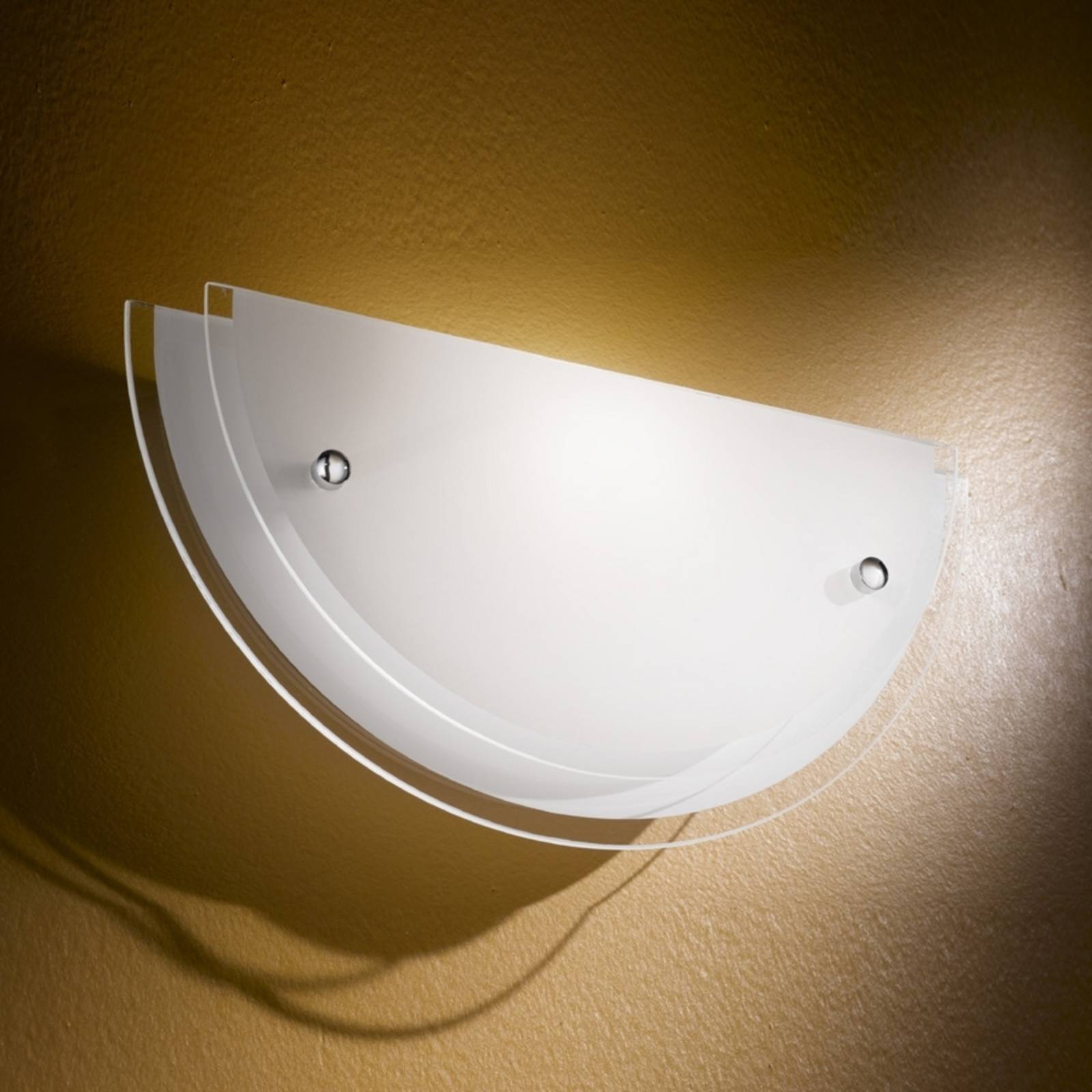 Fabas Luce Applique da parete HILL, dimmerabile, Bianco / Opale, Soggiorno / Sala da pranzo, Vetro, Moderno, Applique