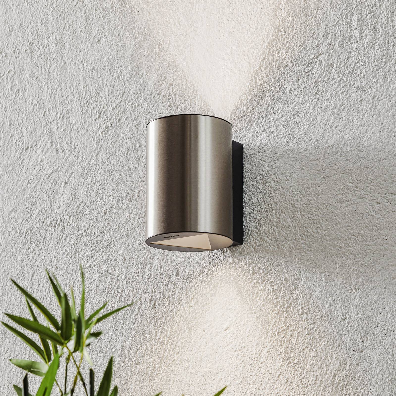 Philips Buxus - Applique da esterni LED in acciaio inox, Alluminio / Grigio / Zincato, Acciaio Inox, Moderno