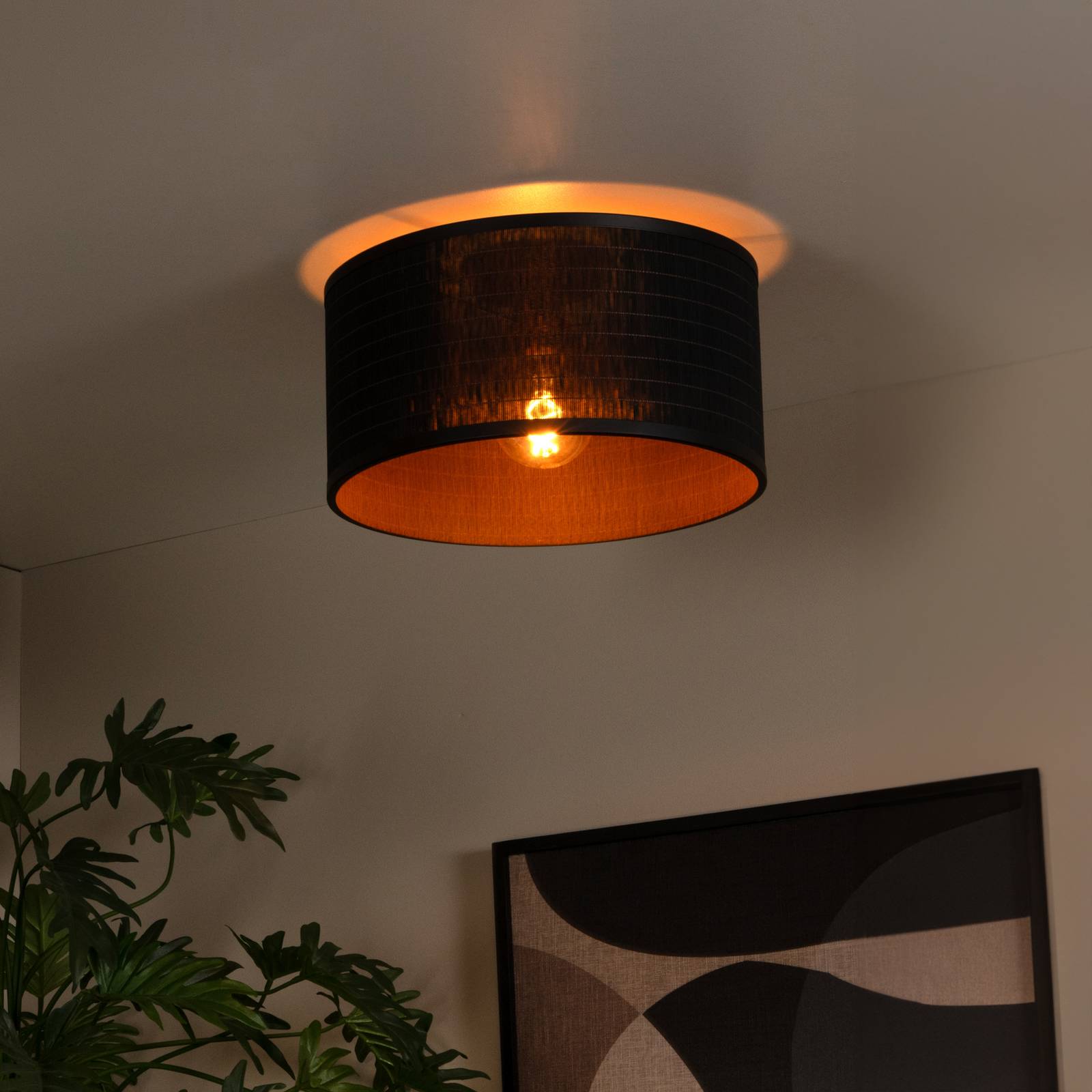 Lucide Plafoniera soffitto Tagalog, dimmerabile, Nero, Soggiorno / Sala da pranzo, Legno, Plafoniera