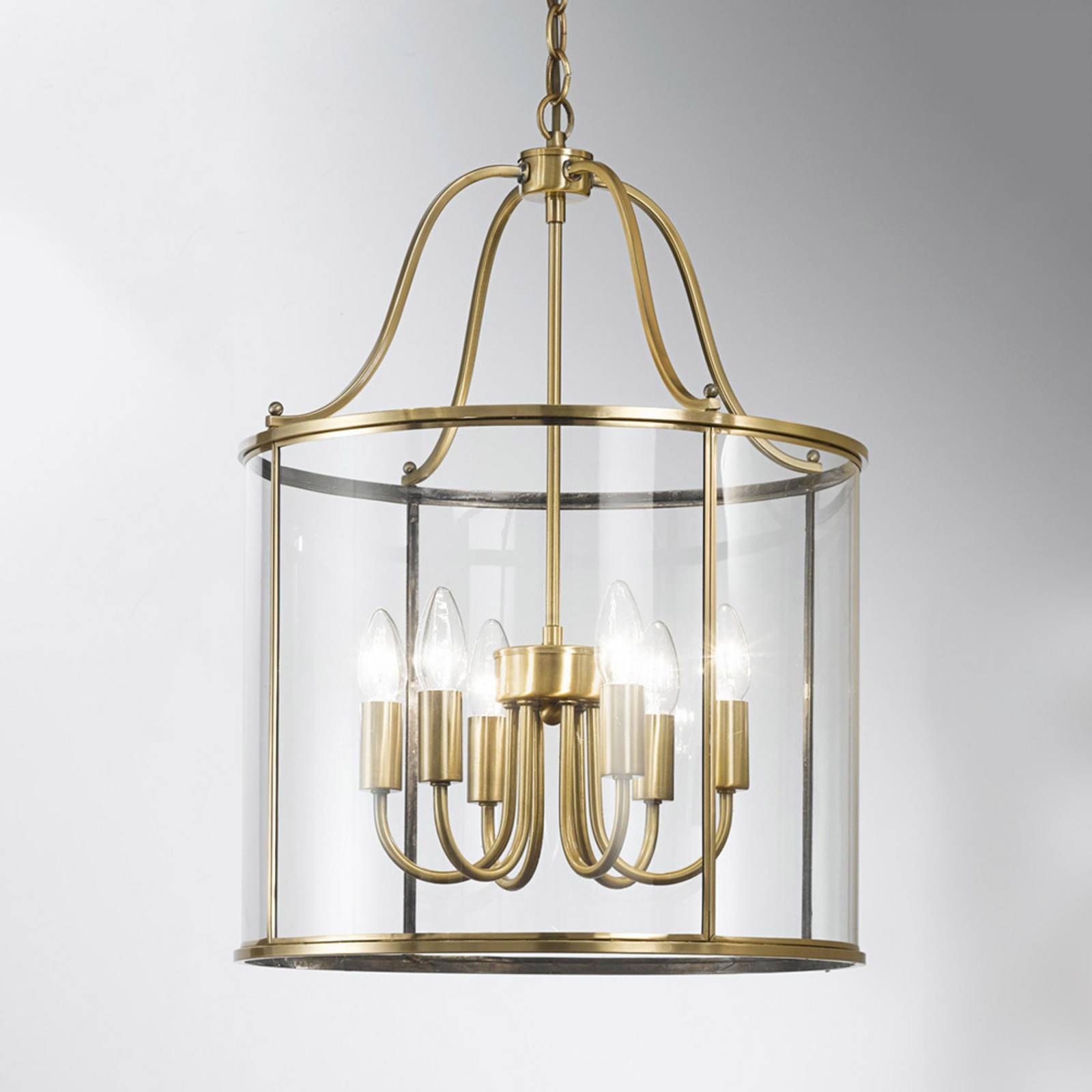 ORION Lampada a sospensione RIEKA, dimmerabile, Chiaro / Trasparente, Soggiorno / Sala da pranzo, Metallo, Antico, Lampada a sospensione