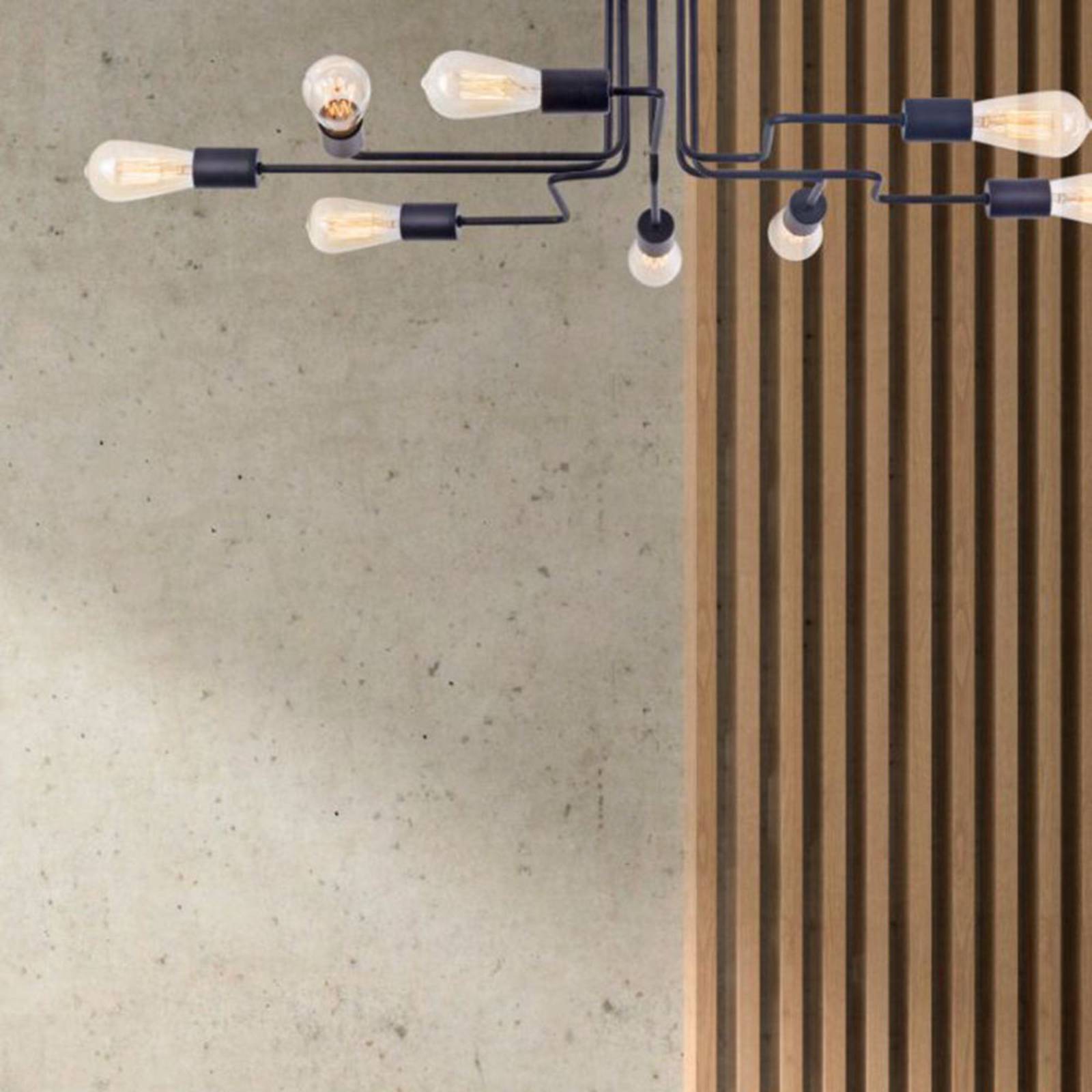 Maytoni Plafoniera soffitto Gilbert, dimmerabile, Nero, Soggiorno / Sala da pranzo, Metallo, Vintage, Plafoniera