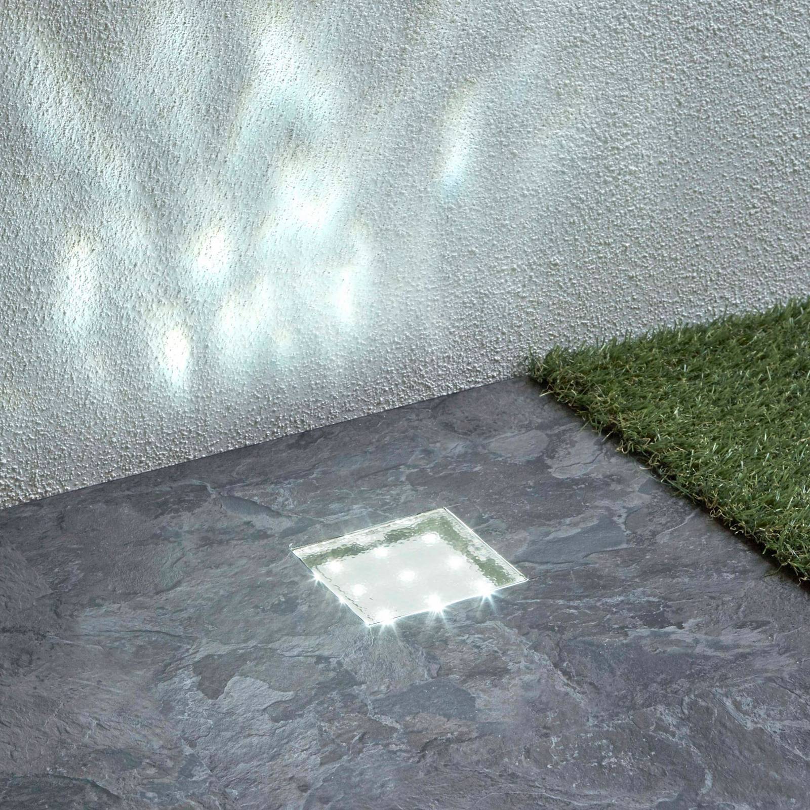 Searchlight Lampada da incasso a pavimento LED Walkover, IP68 8x8cm Walkover, Chiaro / Trasparente, Plastica, Moderno, Faretto da incasso da terra