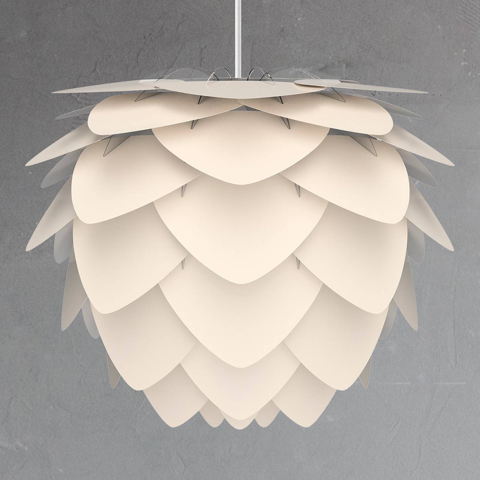 UMAGE Lampada a sospensione Aluvia, dimmerabile, Crema / Ambra, Soggiorno / Sala da pranzo, Alluminio, Design, Lampada a sospensione