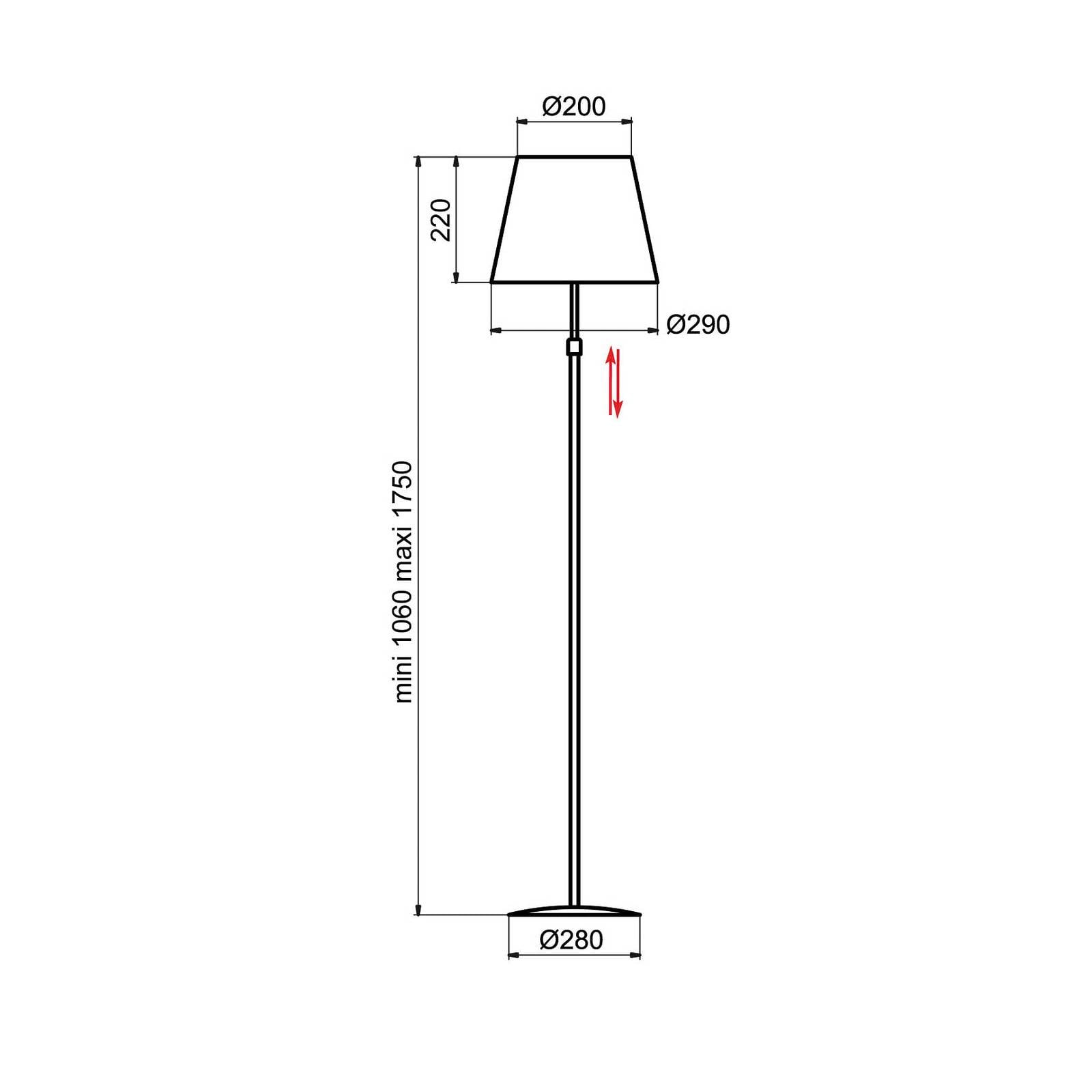 Aluminor Lampada da terra Store, Nero, Soggiorno / Sala da pranzo, Metallo, Moderno, Lampada da terra